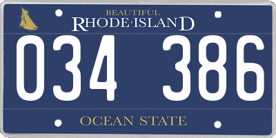 RI license plate 034386