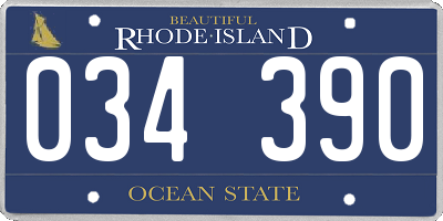 RI license plate 034390