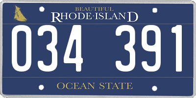 RI license plate 034391