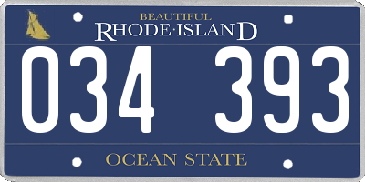 RI license plate 034393