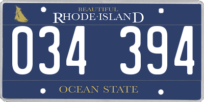 RI license plate 034394