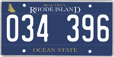 RI license plate 034396