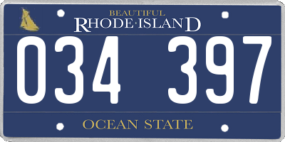 RI license plate 034397