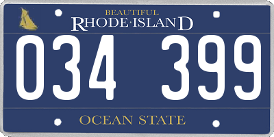 RI license plate 034399