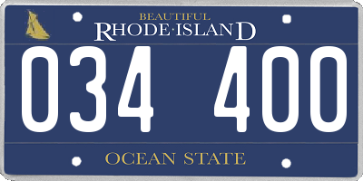 RI license plate 034400