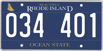 RI license plate 034401