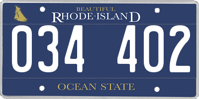 RI license plate 034402