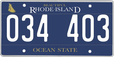 RI license plate 034403