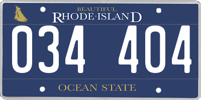RI license plate 034404