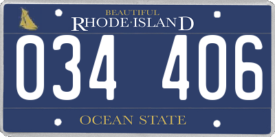 RI license plate 034406