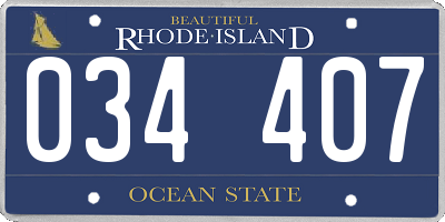 RI license plate 034407