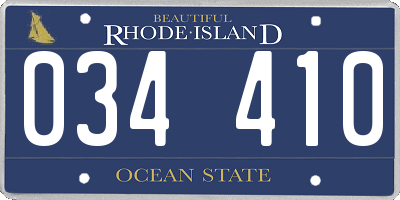 RI license plate 034410