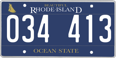 RI license plate 034413