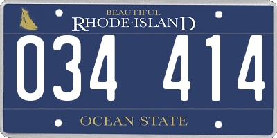 RI license plate 034414