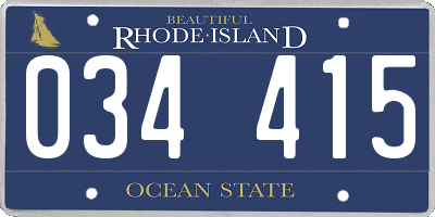 RI license plate 034415