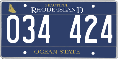 RI license plate 034424