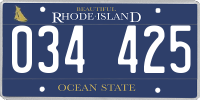 RI license plate 034425