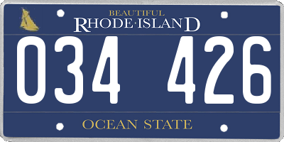 RI license plate 034426