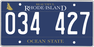 RI license plate 034427