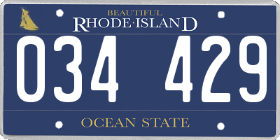 RI license plate 034429