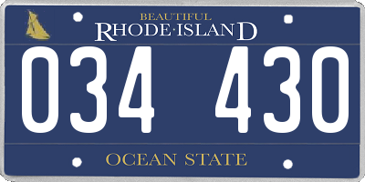 RI license plate 034430