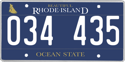 RI license plate 034435