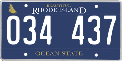 RI license plate 034437