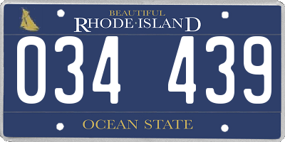 RI license plate 034439