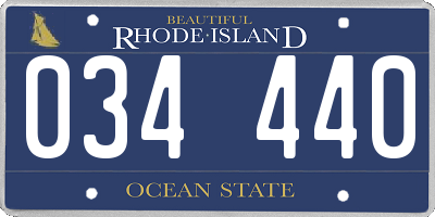 RI license plate 034440