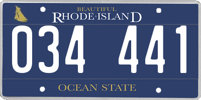 RI license plate 034441
