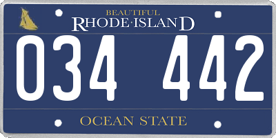 RI license plate 034442
