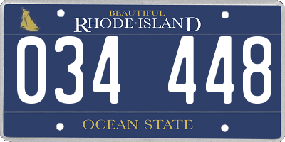 RI license plate 034448