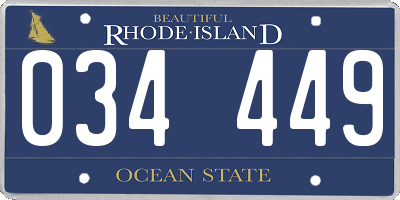 RI license plate 034449