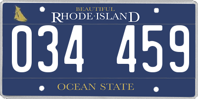 RI license plate 034459