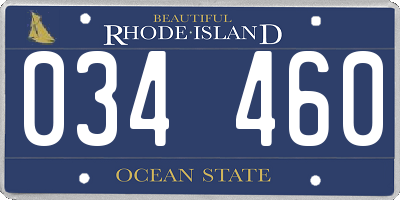 RI license plate 034460