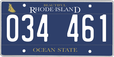 RI license plate 034461