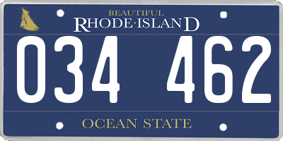 RI license plate 034462