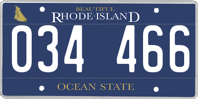 RI license plate 034466
