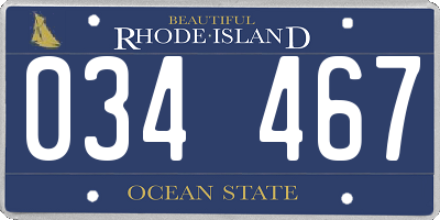 RI license plate 034467