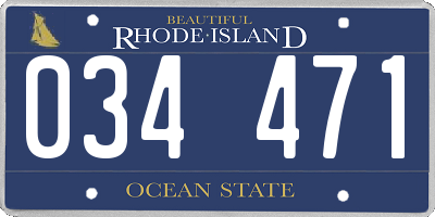 RI license plate 034471