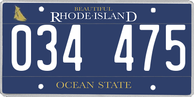 RI license plate 034475
