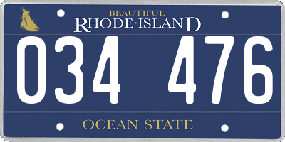 RI license plate 034476