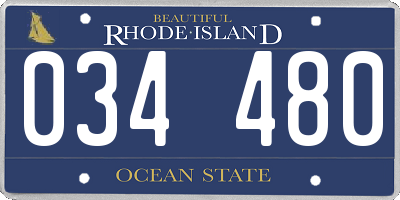 RI license plate 034480