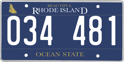 RI license plate 034481
