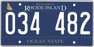 RI license plate 034482