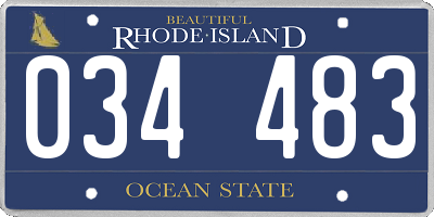 RI license plate 034483