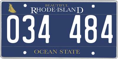 RI license plate 034484