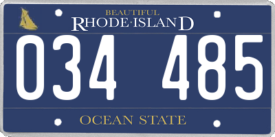 RI license plate 034485