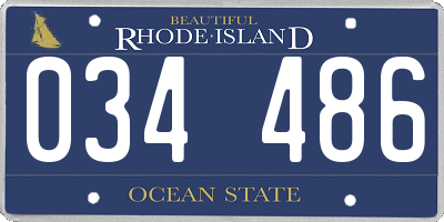 RI license plate 034486