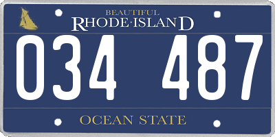 RI license plate 034487